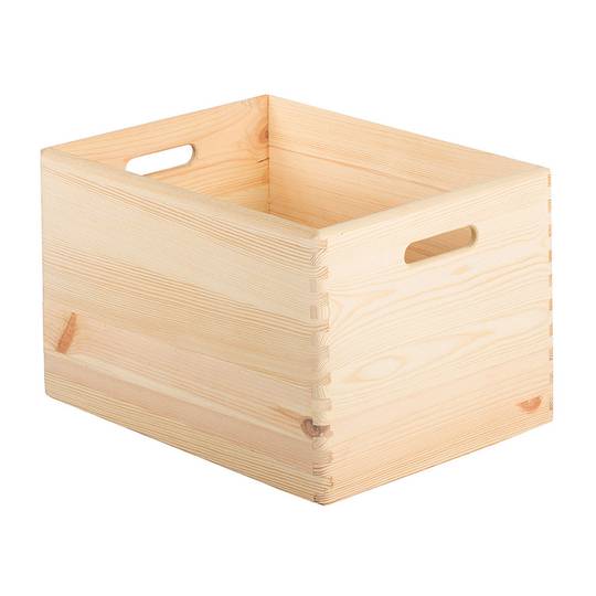 Pine wood box without lid 40x30x23 cm Astigarraga - Cablematic