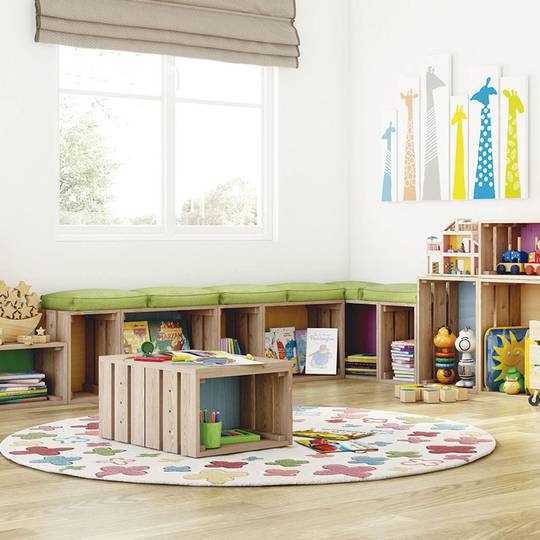 Prestatgeria modular de 2 cubs dinàmics de pi massís 36,2 x 33 x 70,8 cm Astigarraga