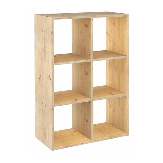 Modułowy regał z 6 dynamicznymi kostkami z litej sosny 70,8 x 33 x 105,4 cm Astigarraga