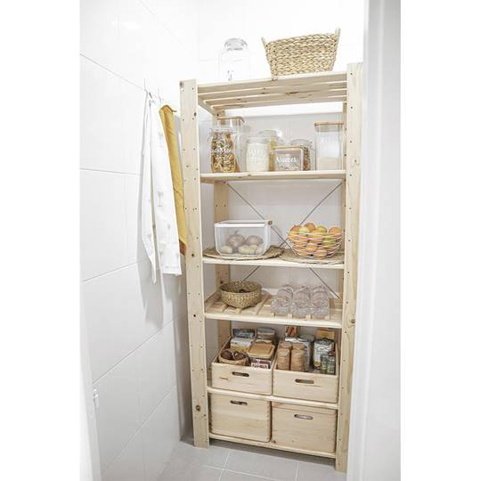 Modułowy regał z 6 dynamicznymi kostkami z litej sosny 70,8 x 33 x 105,4 cm Astigarraga