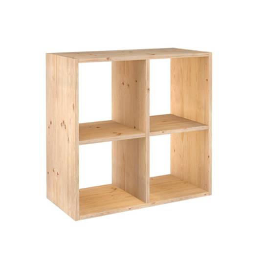 Libreria modulare con cubi dinamici 2x2 in pino massello 70,8 x 70,8 x 33 cm Astigarraga