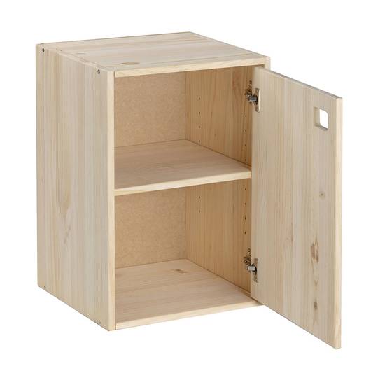 Armadio verticale Dynamic 1 anta con 2 ripiani in legno massello di pino 37,3 x 33 x 53,5 cm Astigarraga