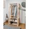 Perchero de ropa de madera maciza de pino con 3 baldas 175x76,7x43 cm Astigarraga