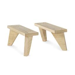 Set van 2 stuks dynamische poot in massief dennenhout 13,5 x 9 x 31 cm Astigarraga