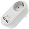 Schuko 16A plug with 2 x USB A female charger