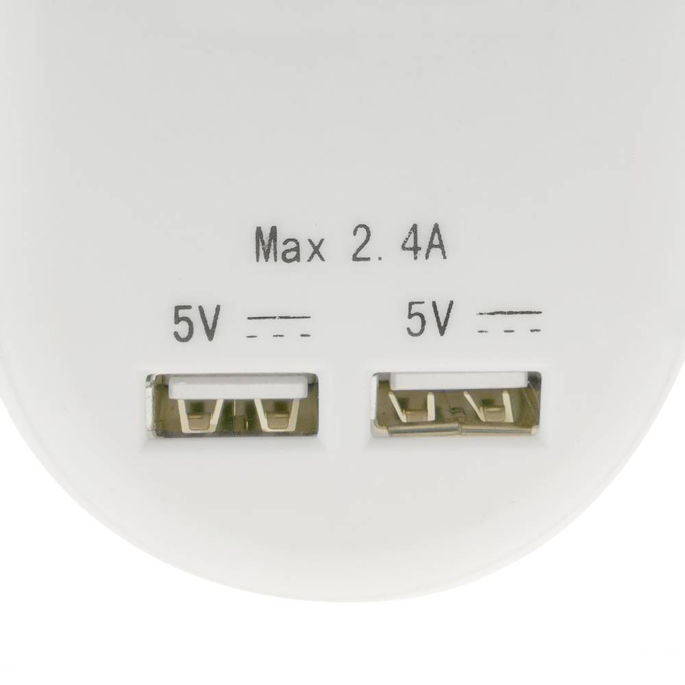 Schuko 16A plug with 2 x USB A female charger