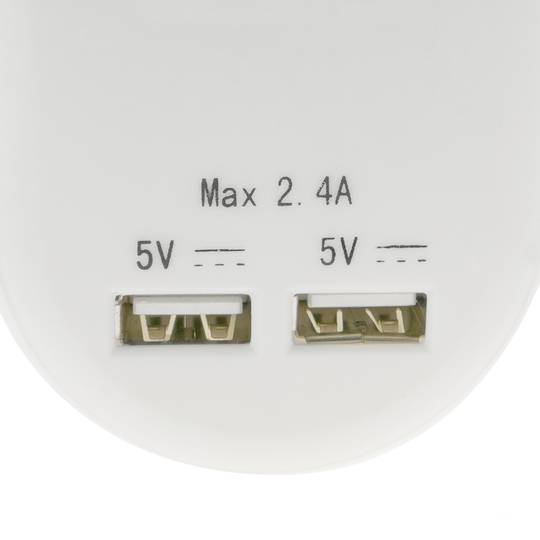 Schuko 16A plug with 2 x USB A female charger