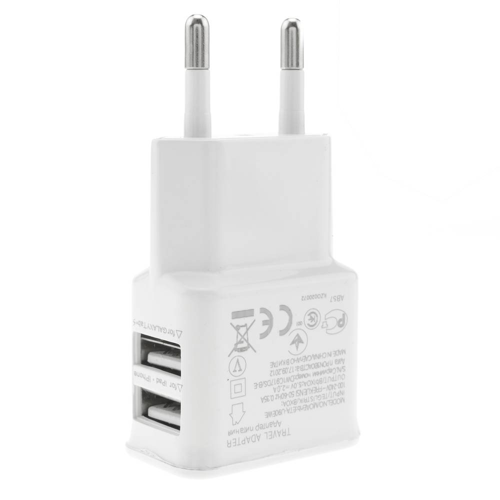 Fuente de alimentación 220VAC a USB A hembra 5VDC 1A 2 puertos