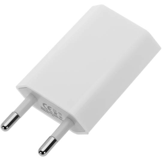 220 VAC USB-voeding naar USB A Vrouwelijke connector 5VDC 1A en 5W 1 poort Wit