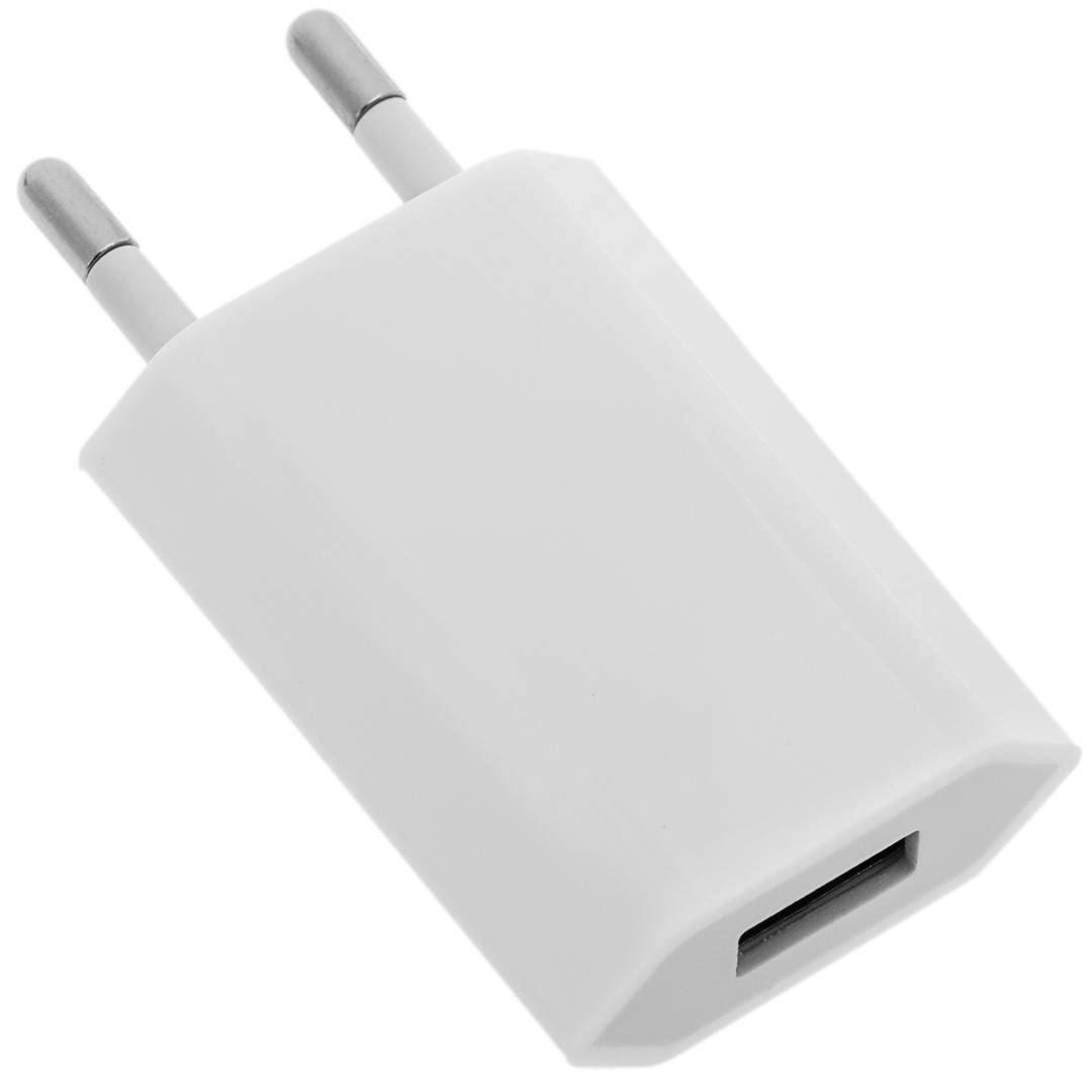220 VAC USB-voeding naar USB A Vrouwelijke connector 5VDC 1A en 5W 1 poort Wit