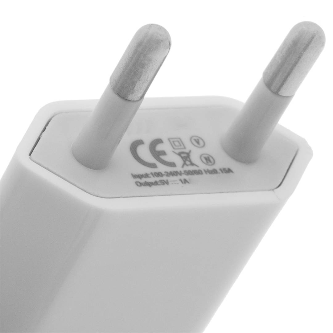 220 VAC USB-voeding naar USB A Vrouwelijke connector 5VDC 1A en 5W 1 poort Wit