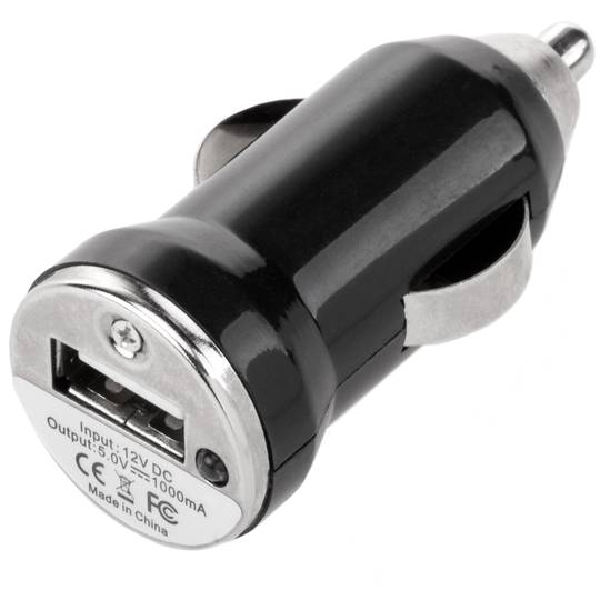 Car cigarette lighter charger. 12/24 VDC power supply with 1 USB type
