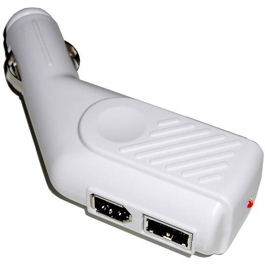 Voeding voor sigarettenaansteker in de auto naar USB en FireWire