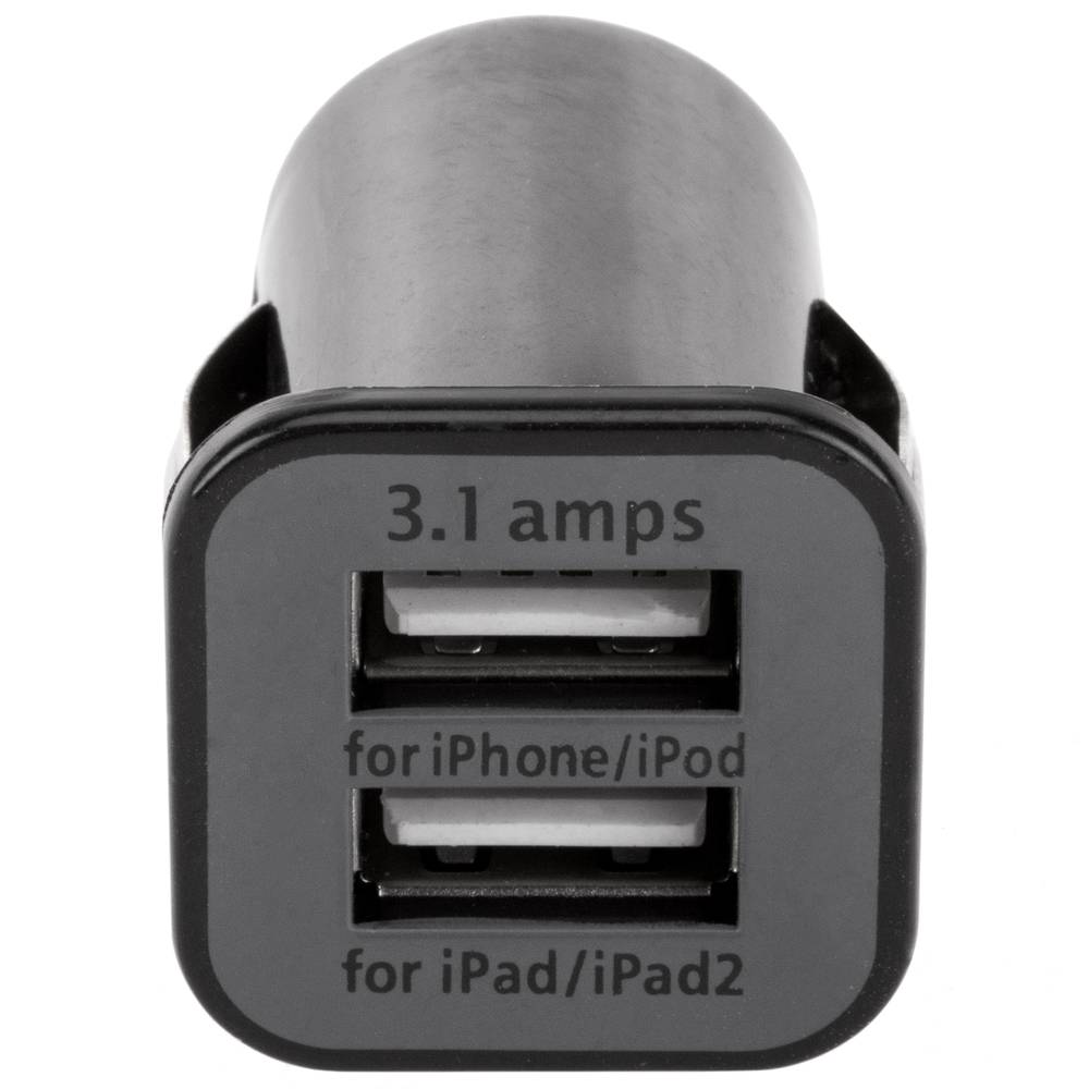 Caricabatteria da auto per accendisigari. Alimentazione 12/24 VDC con 2 porte USB tipo A 3.1A