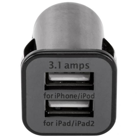 Caricabatteria da auto per accendisigari. Alimentazione 12/24 VDC con 2 porte USB tipo A 3.1A