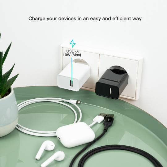 Fuente de alimentación 220VAC a USB tipo A hembra 5VDC 2.1A 10W negro