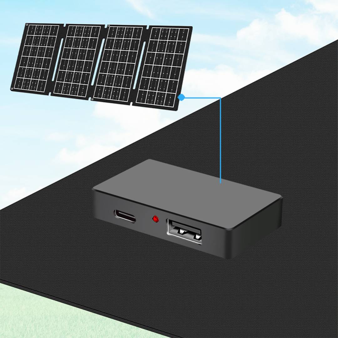 Cargador solar plegable 5V 1.5A 15W con USB tipo A hembra y USB C