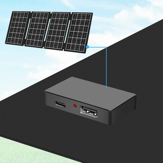Cargador solar plegable 5V 1.5A 15W con USB tipo A hembra y USB C
