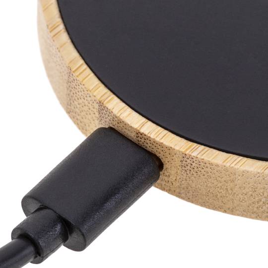 Carregador sense fil per inducció Qi 15W USB color fusta