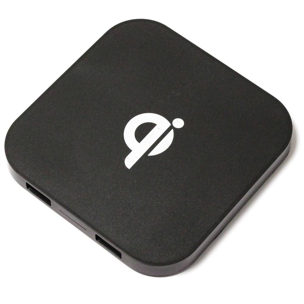 Carregador de indução sem fio Qi USB preto 1000mA