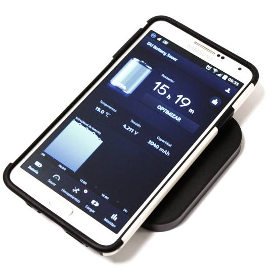 Carregador de indução sem fio Qi USB preto 1000mA