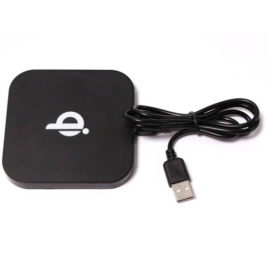 Carregador de indução sem fio Qi USB preto 1000mA