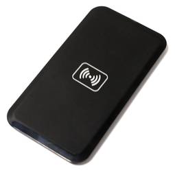 Carregador de indução sem fio preto USB 1000mA Qi retangular
