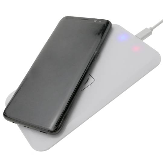 1000mA rectangular Qi white USB induction wireless charger