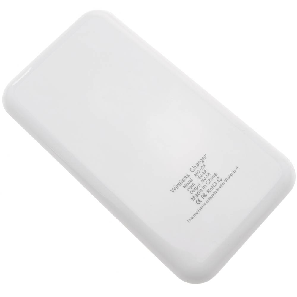 1000mA rectangular Qi white USB induction wireless charger