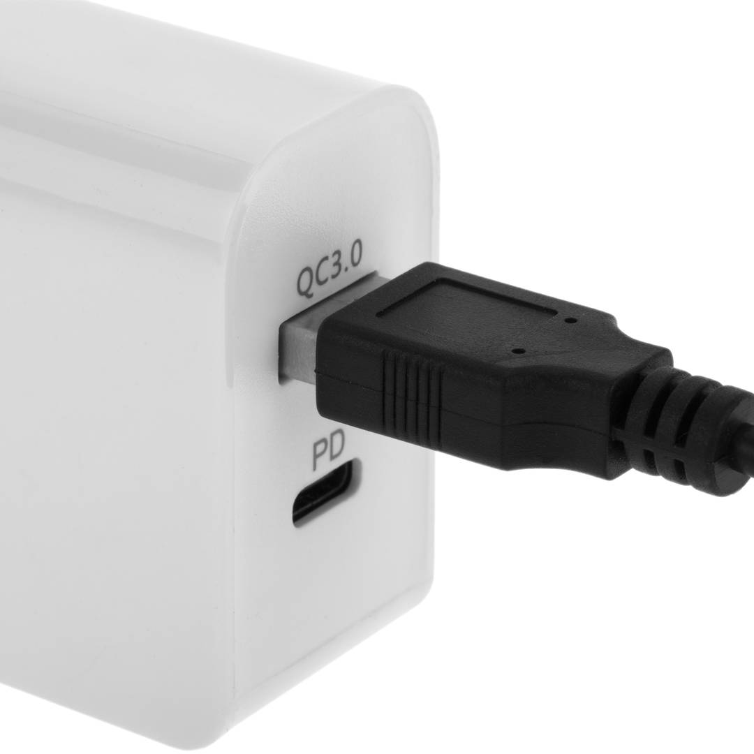 USB QC 3.0 Plug-in Fast Charger and Type C Power Delivery - Cablematic