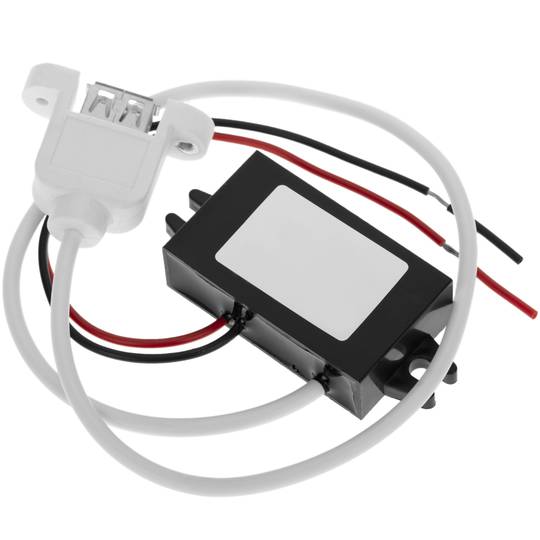 Conversor DC-DC de 15W de 12V a 5V 3A com conector USB A-fêmea para painel