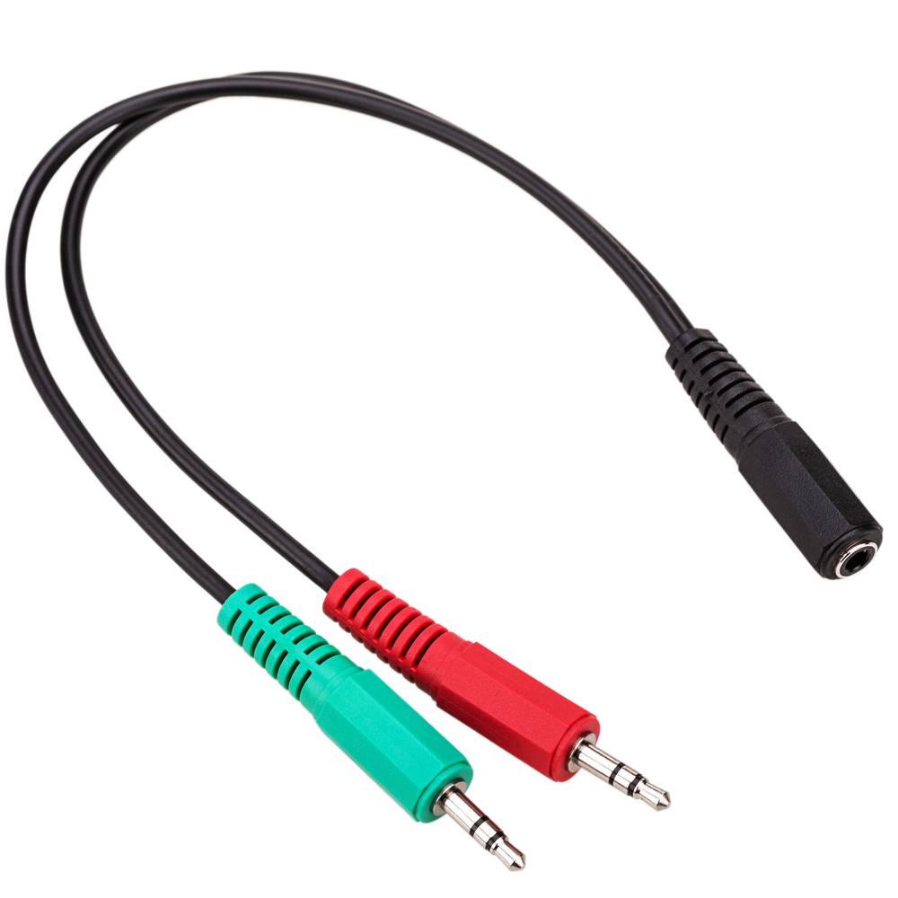 Contratación medio ignorar Adaptador de audio CTIA para auricular y micrófono Minijack 3.5mm Hembra a  2x Minijack 3.5mm Macho - Cablematic