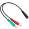 Adaptador de áudio CTIA para fone de ouvido e microfone Minijack 3,5 mm fêmea para 2x Minijack 3,5 mm macho