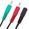 Adattatore audio OMTP per cuffie e microfono Minijack da 3,5 mm femmina a 2x Minijack da 3,5 mm maschio