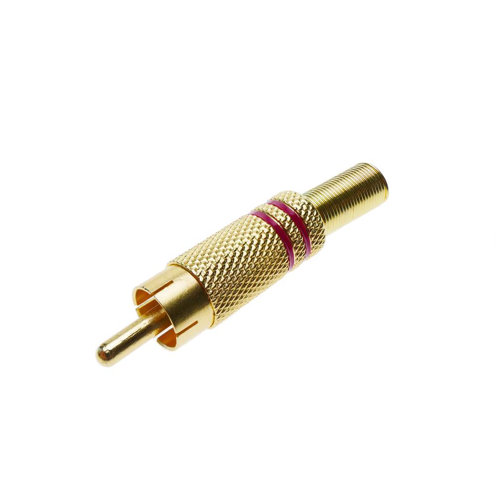 RCA male connector high quality gold with red markings
