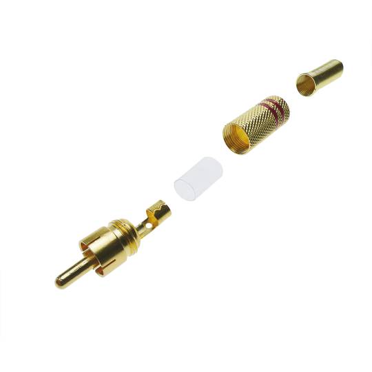 RCA male connector high quality gold with red markings