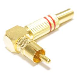 Connector RCA mascle daurat alta qualitat amb marques vermelles amb angle