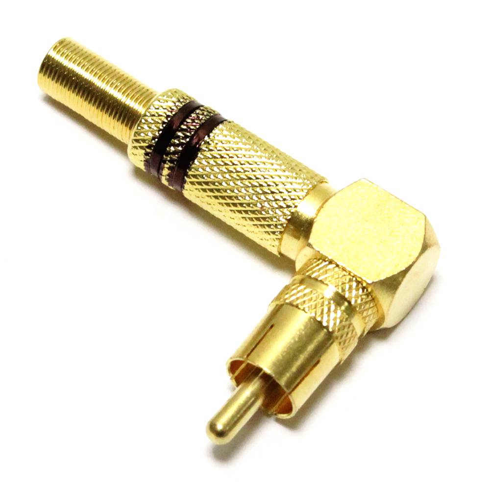 Or RCA mâle noir haute qualité des marques angle
