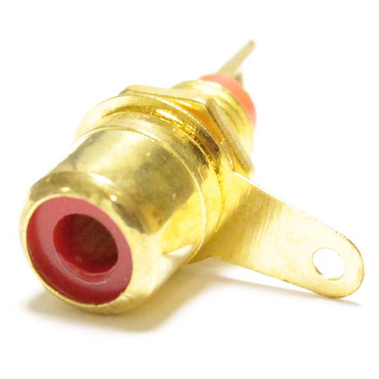 Ouro RCA fêmea conector de alta qualidade com marcas vermelhas para perfurantes
