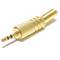 2.5mm conector jack estéreo macho de alta qualidade de ouro