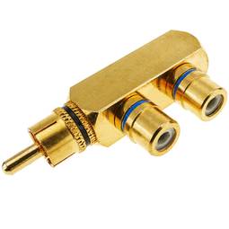 2xRCA-adaptateur femelle en mâle or 1xRCA-angle de haute qualité
