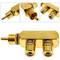 2xRCA-Adapter femmina a maschio golden 1XRCA angolo di alta qualità