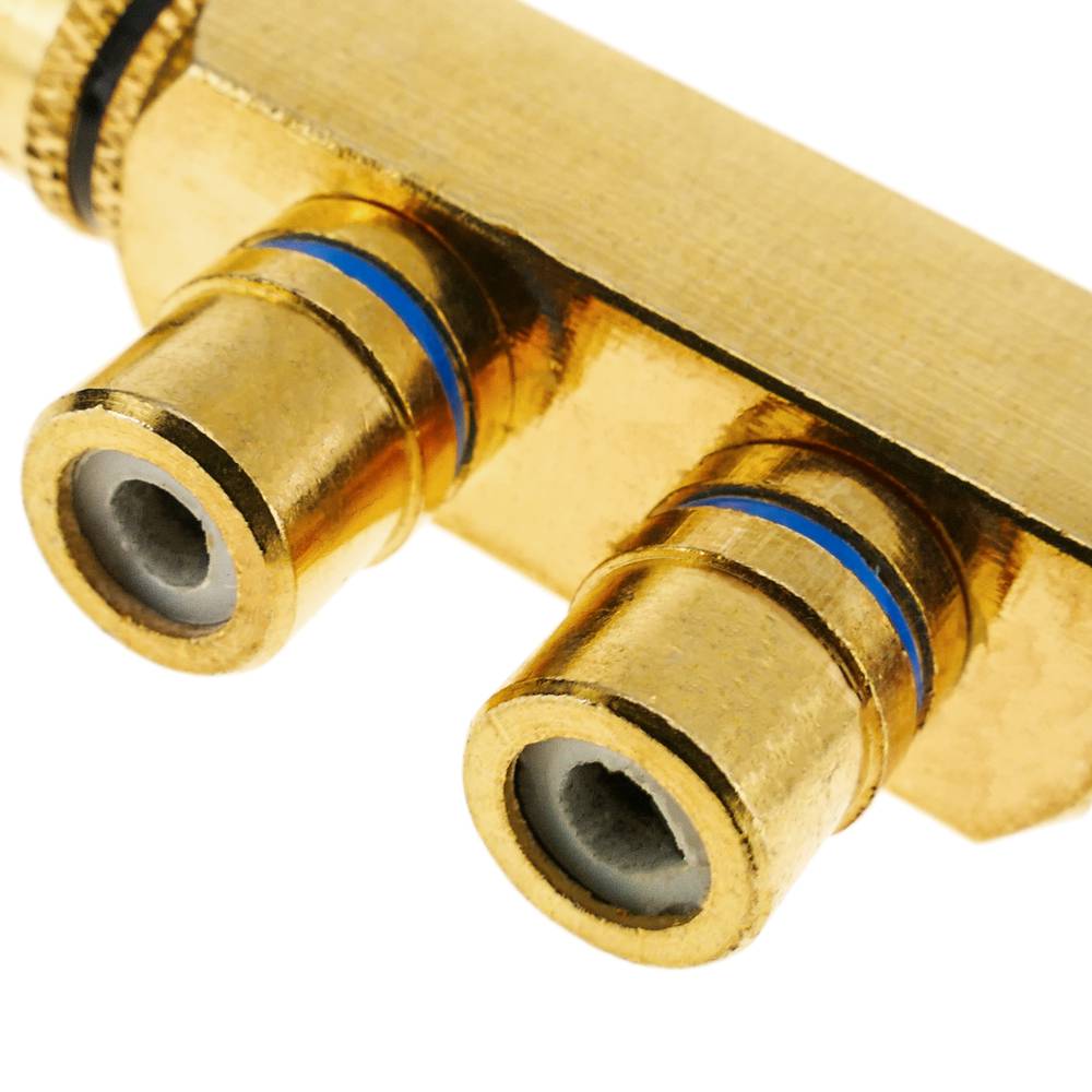 2xRCA-Adapter femmina a maschio golden 1XRCA angolo di alta qualità