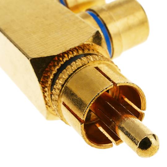 2xRCA-Adapter femmina a maschio golden 1XRCA angolo di alta qualità