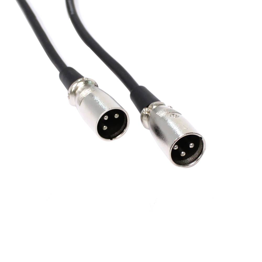 Cable d'àudio micròfon XLR 3pin mascle a mascle de 2m