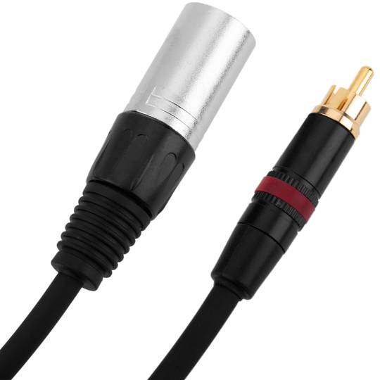 Kabel audio mikrofon XLR 3pin męski na RCA męski 3 metry