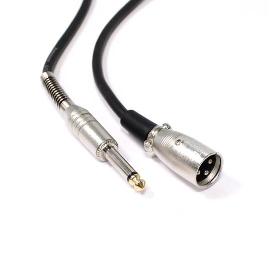 Cable de audio micrófono instrumento XLR 3pin macho a jack 6.3mm macho de 20m
