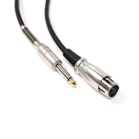 Audiokabel microfooninstrument XLR 3-pins vrouwelijk naar jack 6,3 mm mannelijk 5 m