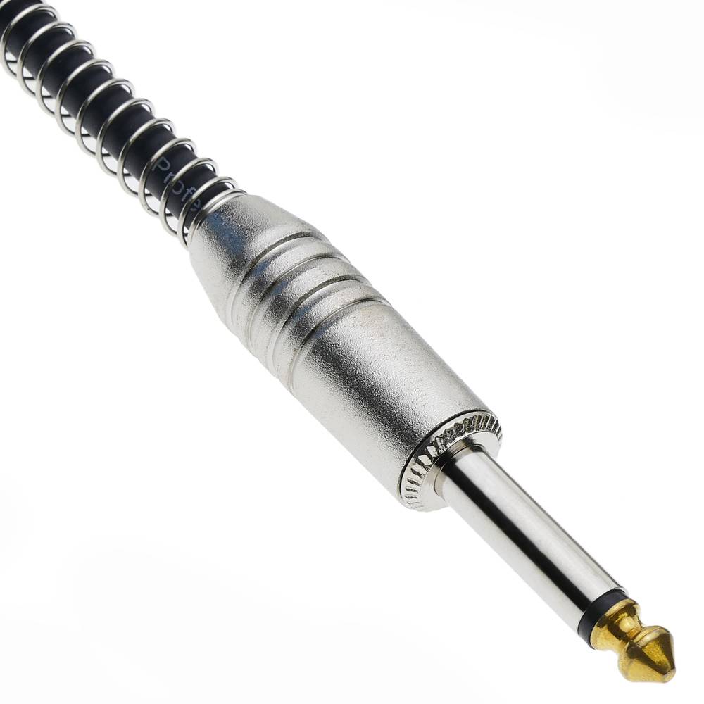 THIDO - Cable de espiral resorte Audio de 6,5mm a 6,5mm, instrumento, bajo,  guitarra macho a macho, de micrófono y altavoz 5mts