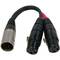 XLR 5-pins mannelijk naar 2 XLR 3-pins vrouwelijk adapter